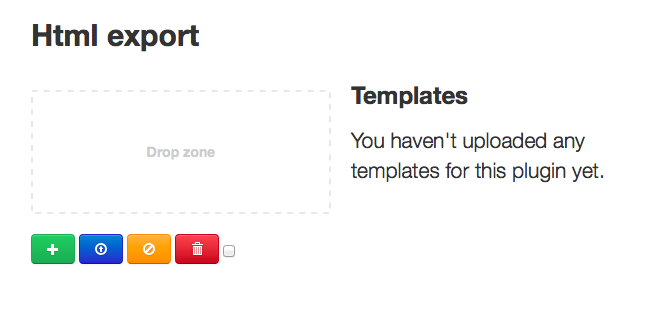 A screenshot of the report template manager showing the view you get when a given plugin doesn't have any templates yet